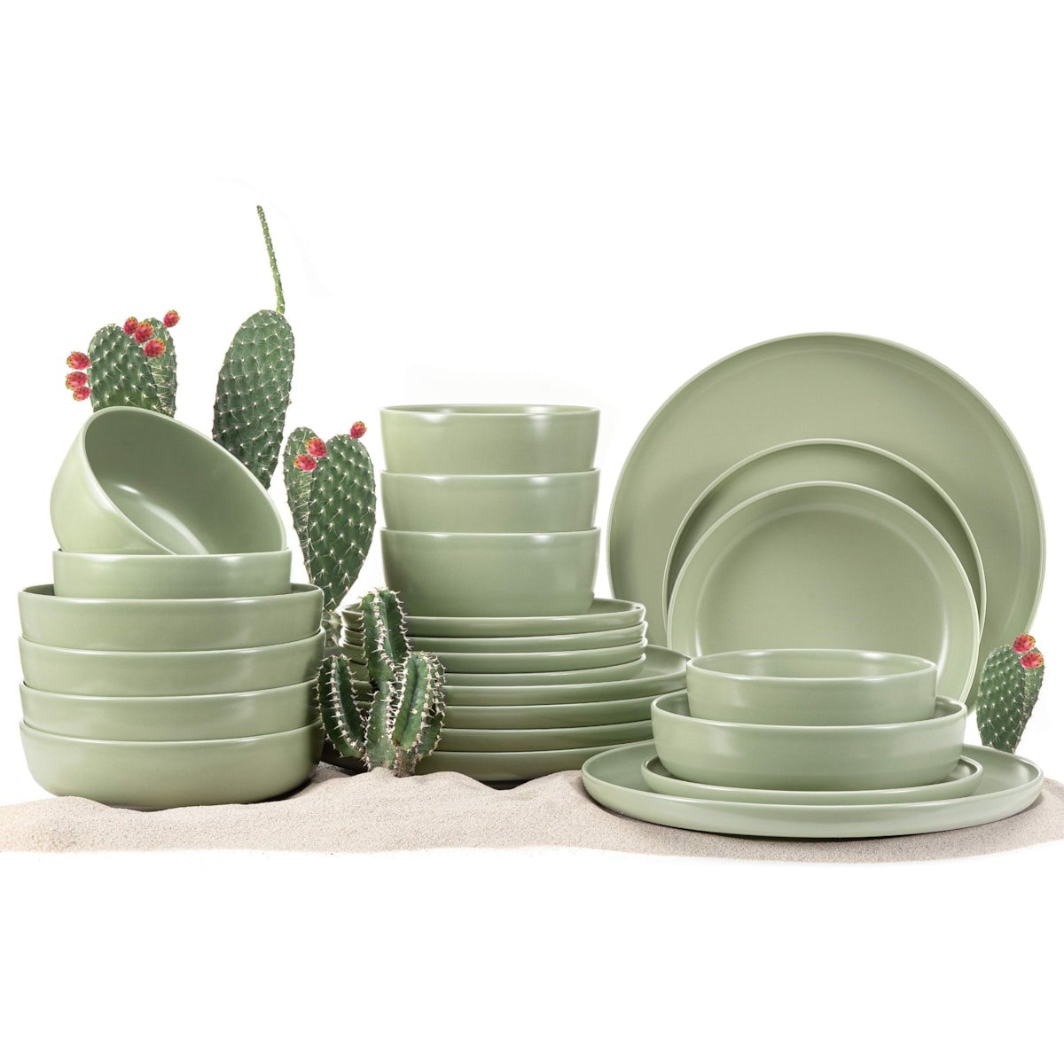 Konsimo VICTO Zestaw obiadowy 6os. (24 el.), pistacjowy