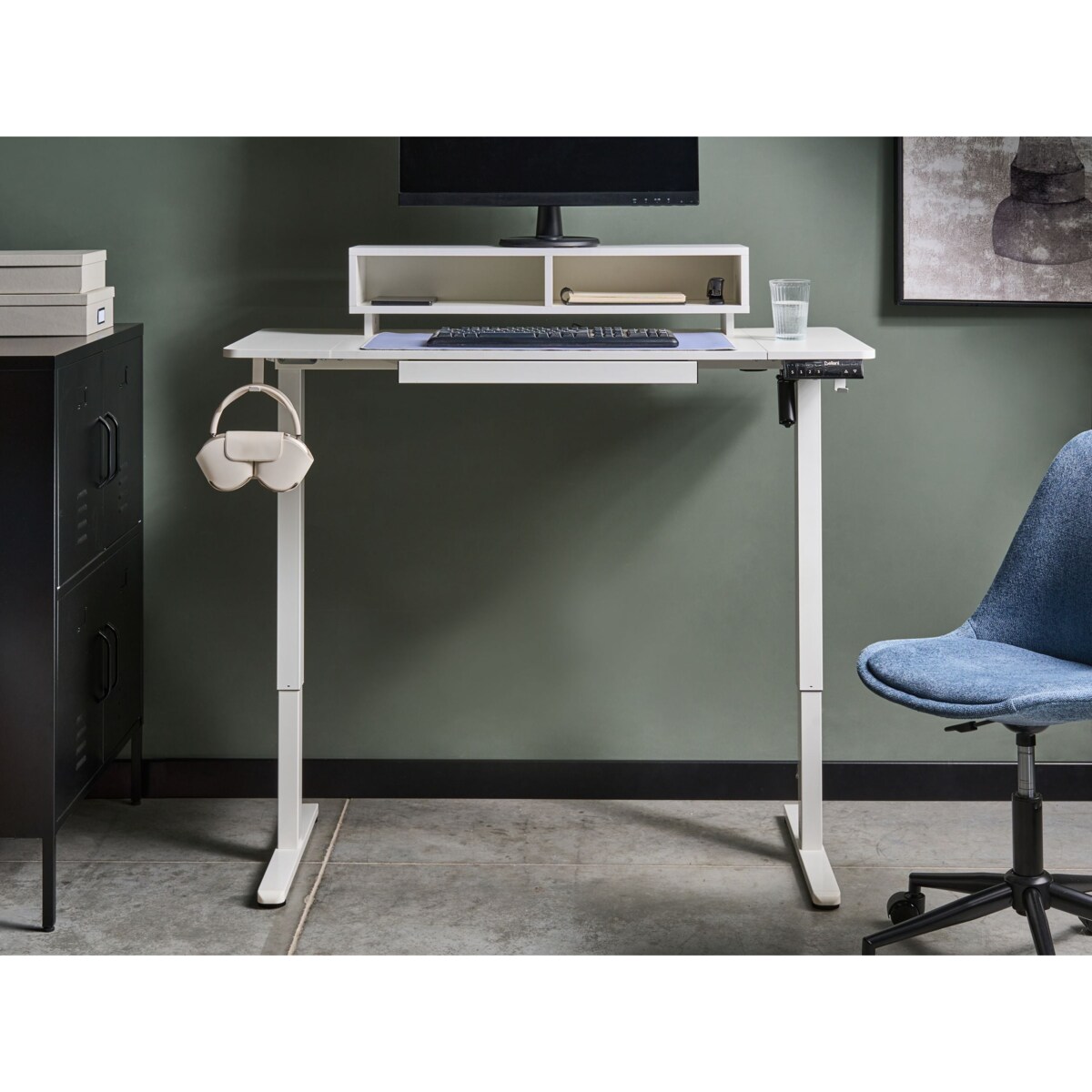 Biurko regulowane elektrycznie LUCAMA Biały 120 cm 60 cm Z portem USB