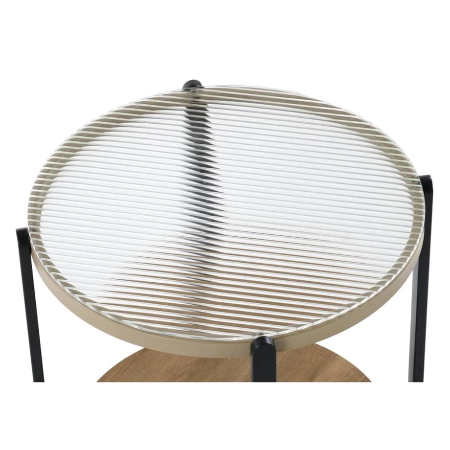 Stolik kawowy KAMALA S 53cm dąb naturalny/czarny