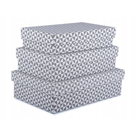 PUDEŁKO na półkę KARTONOWE czarno-białe KOMPLET 3