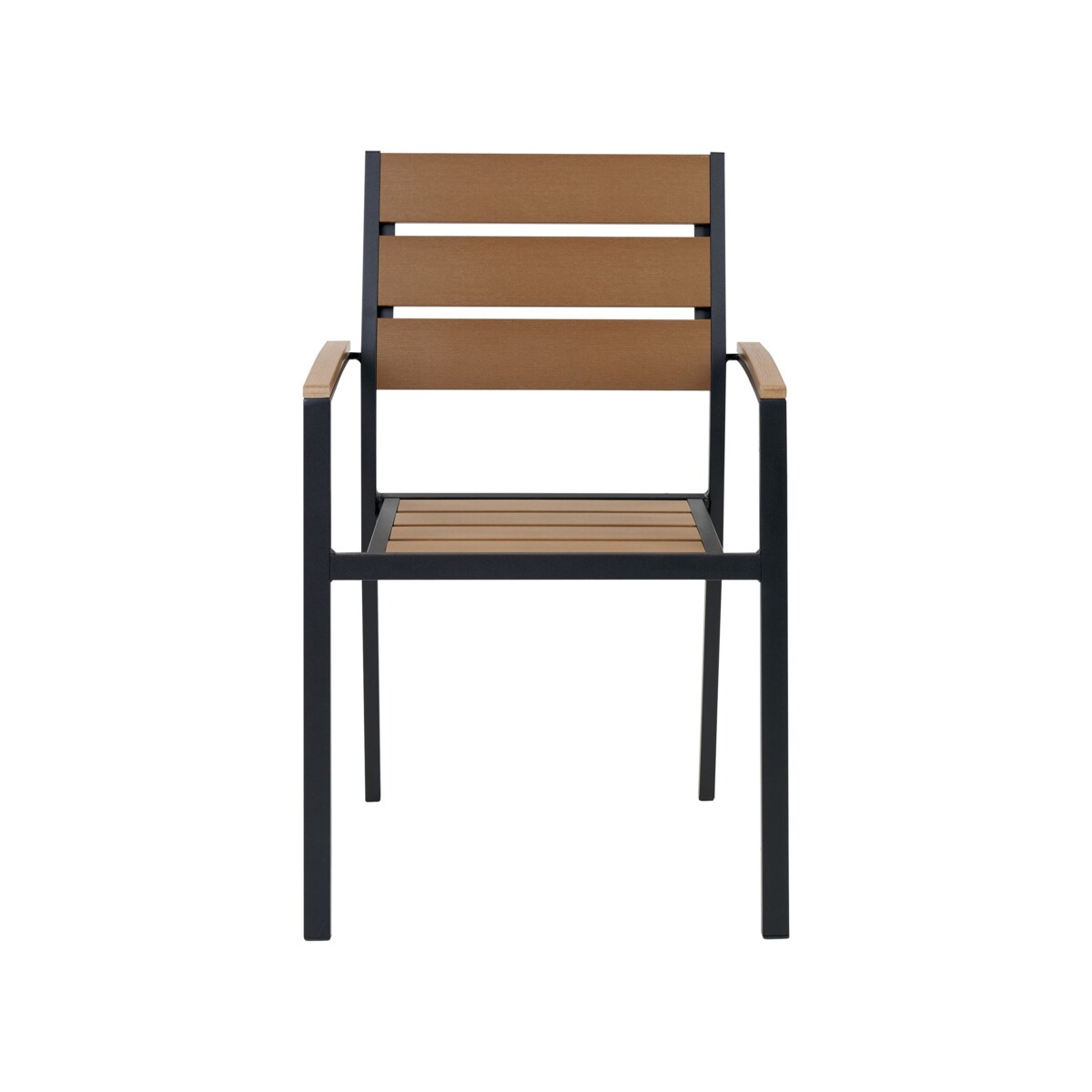 Zestaw ogrodowy stół i 6 krzeseł jasne drewno z czarnym VERNIO