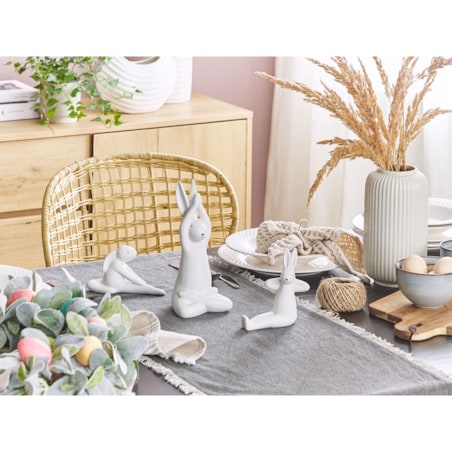 Zestaw 3 figurek dekoracyjnych zając biały BREST