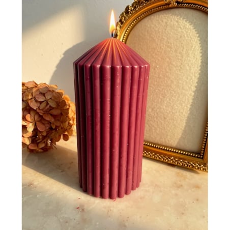 Świeca ekologiczna sojowa dekoracyjna "Burgundy Touch" 140x70mm