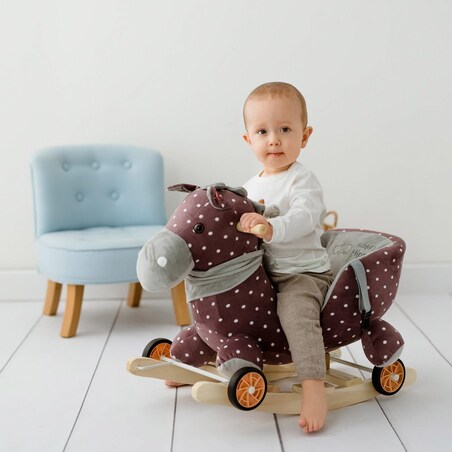 Bujak Konik Fioletowy |2w1! Bujak i jeździk | Zabawka dla dzieci | Prezent | Chodzik | Bujak | 12 m + | Interaktywna zabawka | Pierwsze urodziny | Happy Hippo