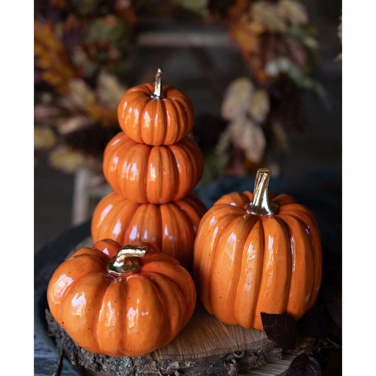FIGURKA DYNIA POMARAŃCZOWA OZDOBNA NA HALLOWEEN JESIEŃ OGRODOWA DO OGRODU