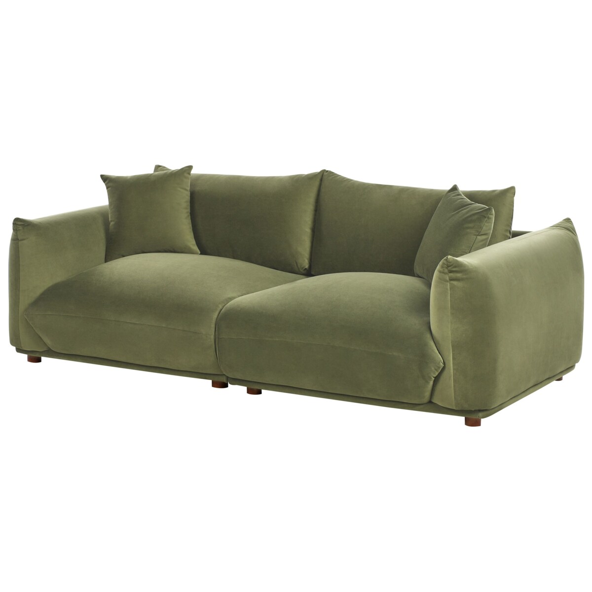 Sofa 3-osobowa welurowa zielona LUVOS