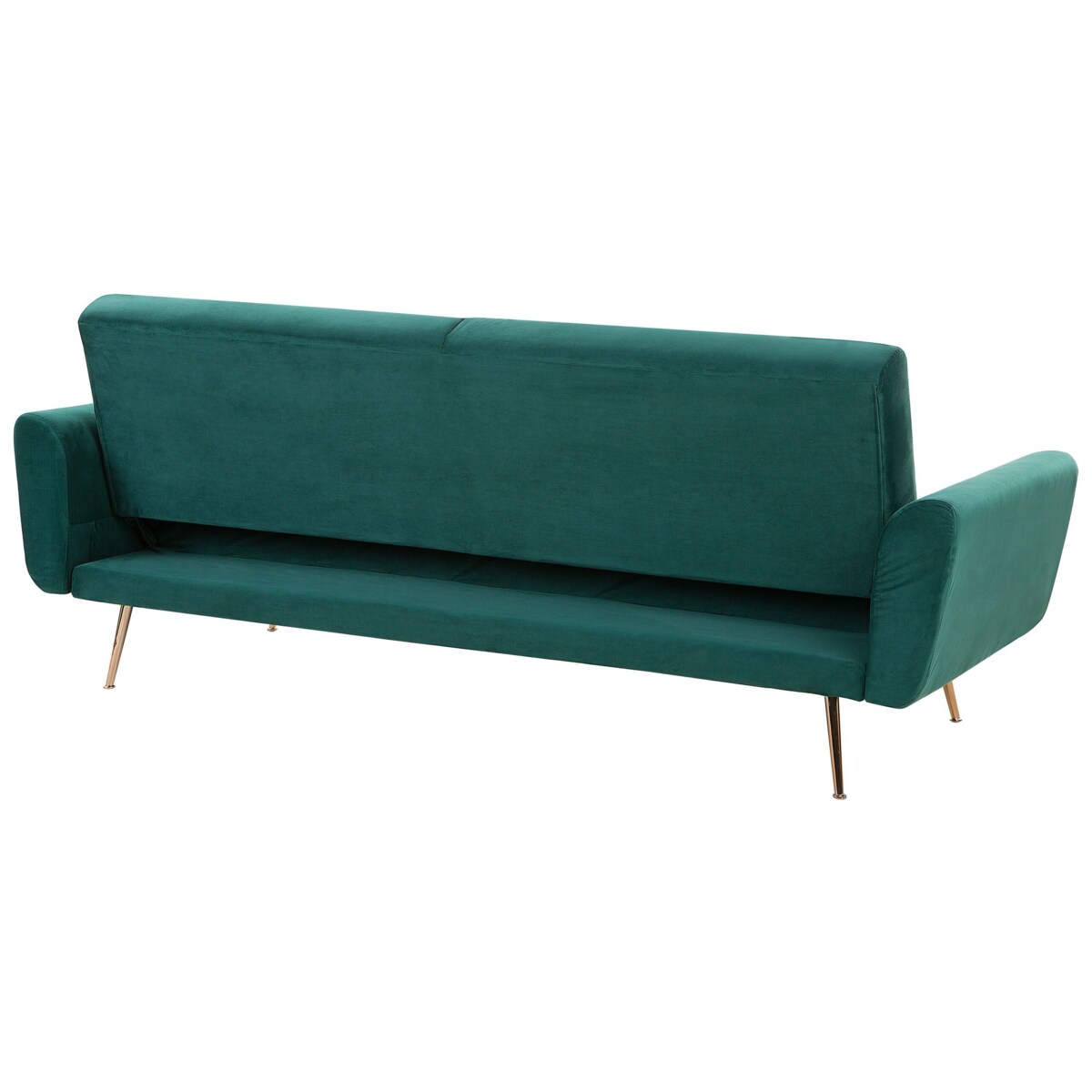 Sofa rozkładana welurowa zielona EINA