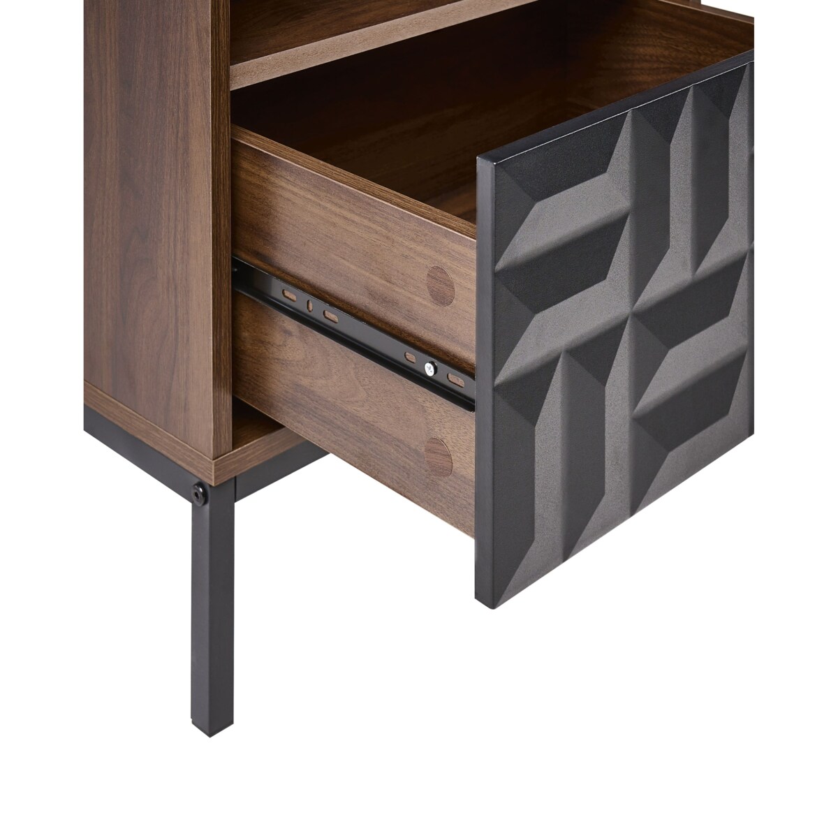 Szafka nocna 1 szuflada CARAQUET Ciemnobrązowy