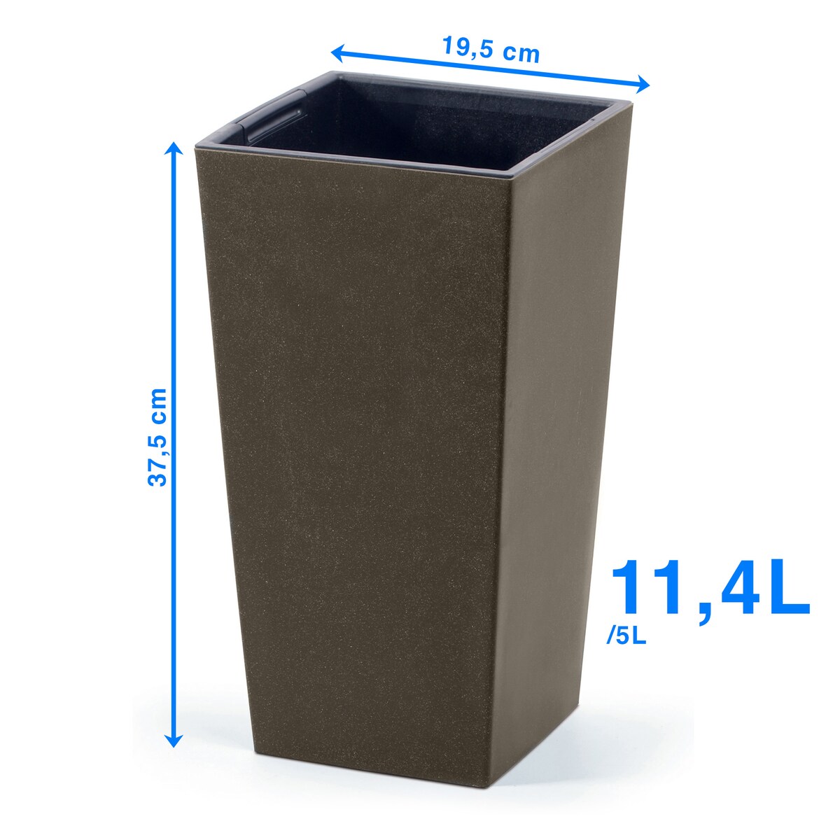 Donica Doniczka Ogrodowa 19,5 Cm Na Taras Do Ogrodu Domu Eco Wood Kawa