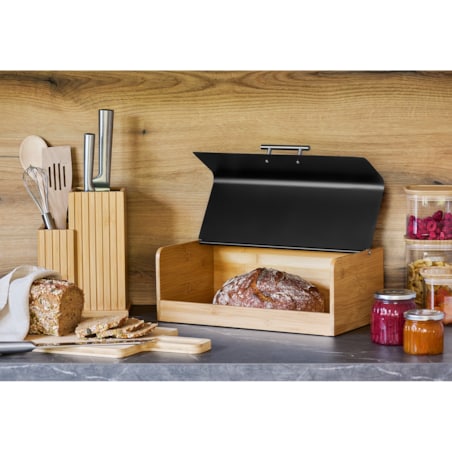 Chlebak bambusowy 8000 ml 36,3x20x13,5 cm ZEPHIR czarno-brązowy