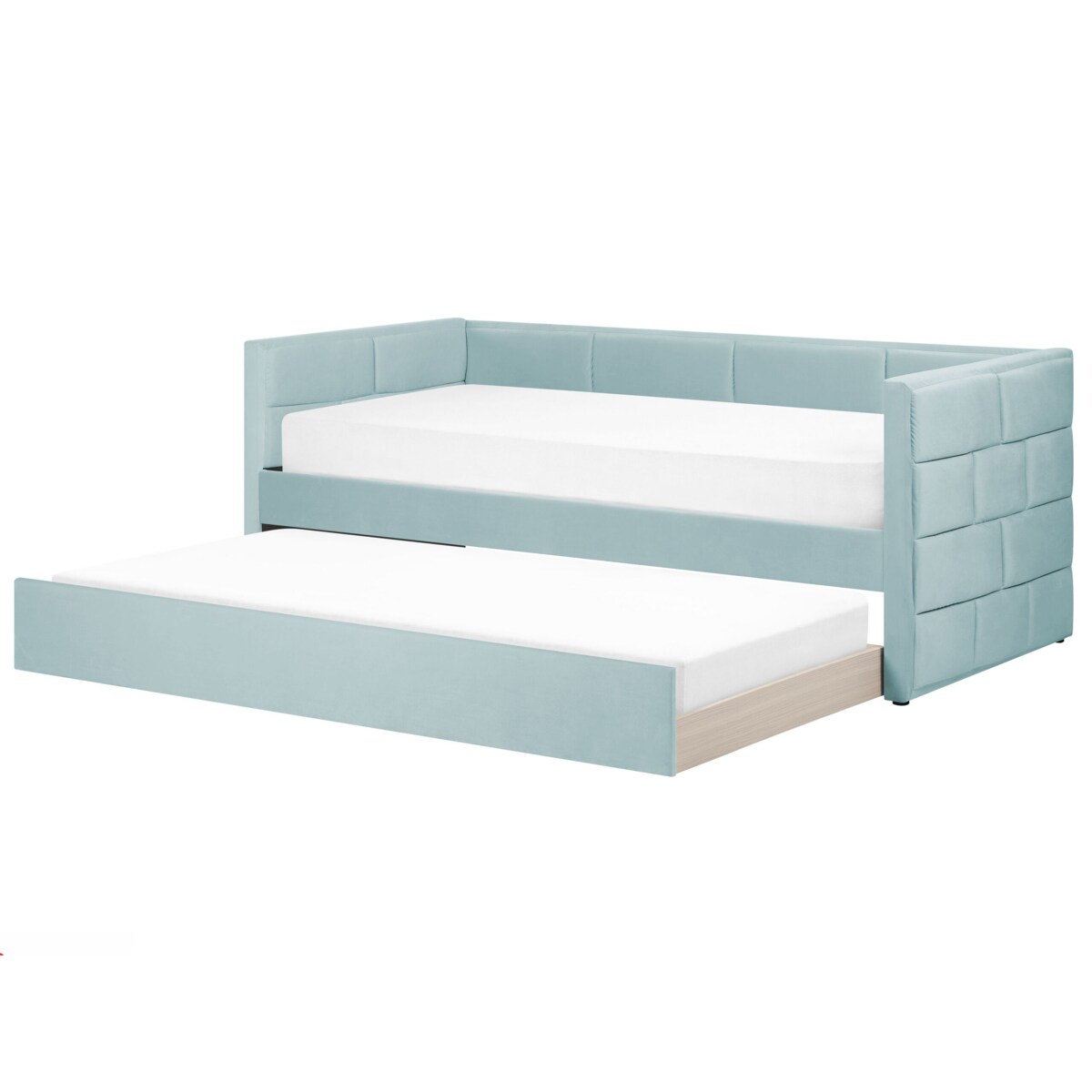 Łóżko wysuwane welurowe 90 x 200 cm miętowo zielone CHAVONNE