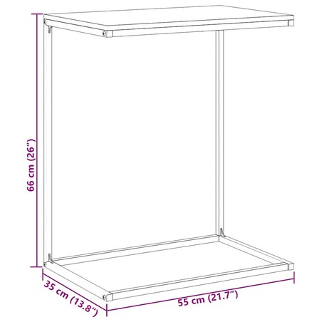 vidaXL Stolik boczny, biały, 55x35x66 cm, materiał drewnopochodny