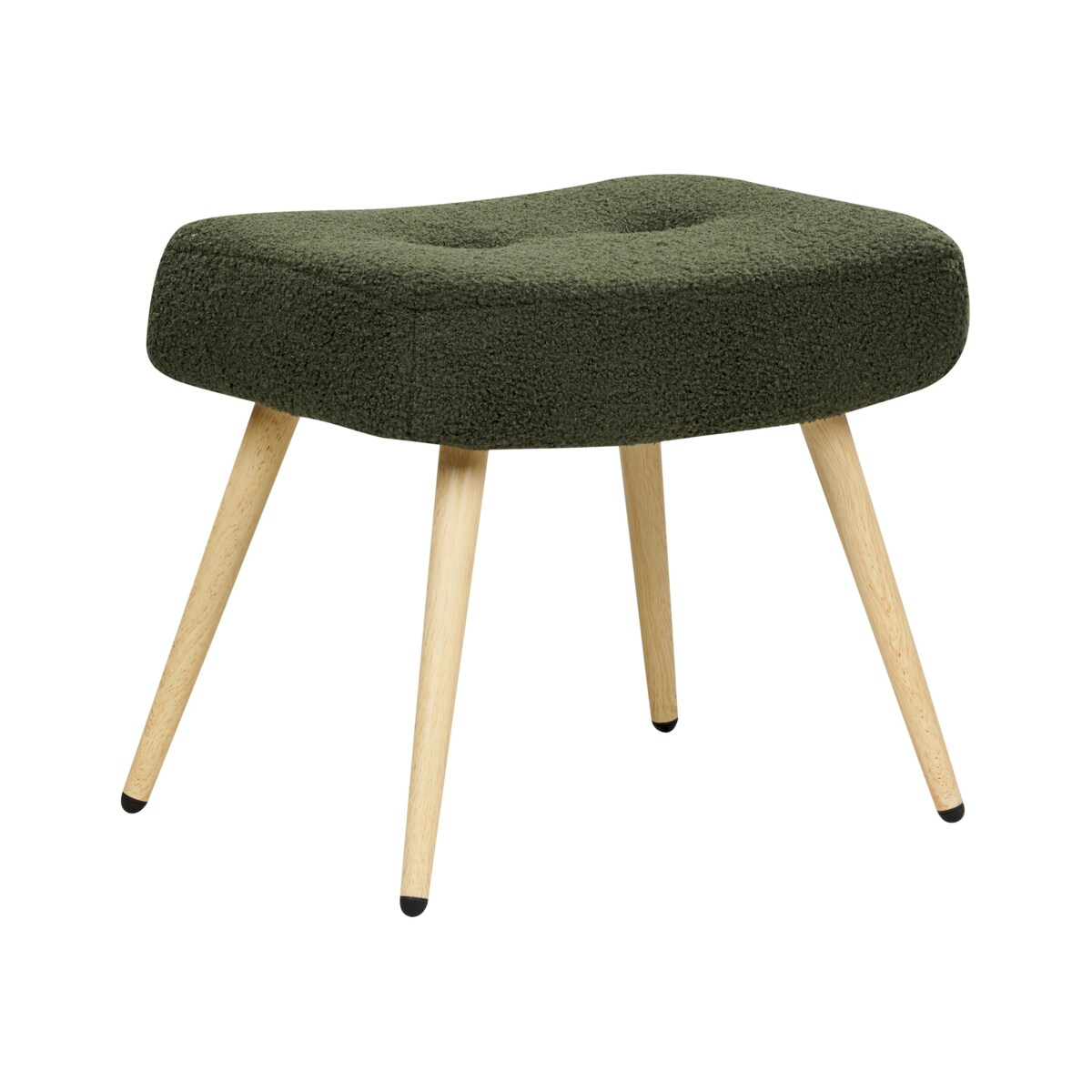 Fotel z podnóżkiem boucle ciemnozielony VEJLE