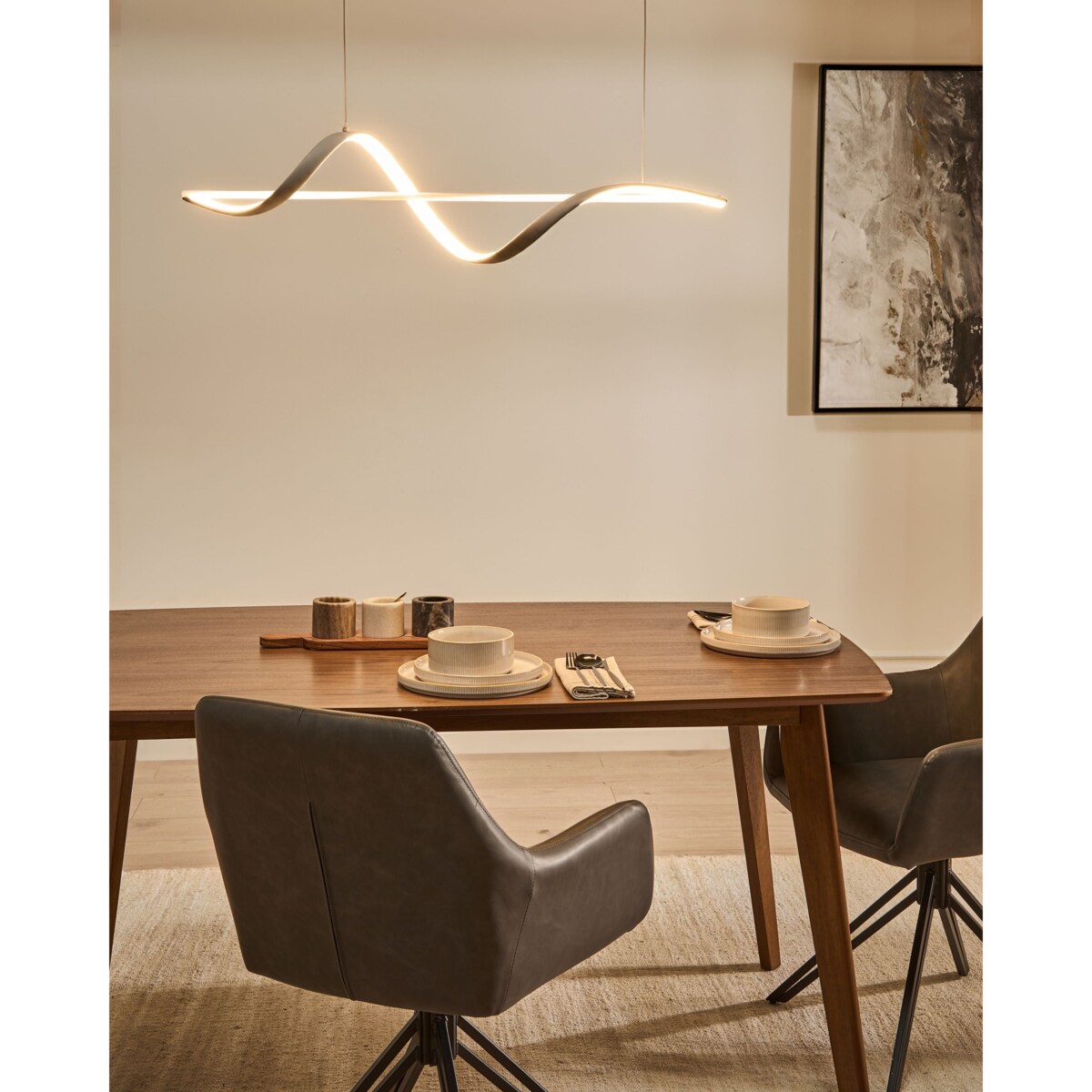 Lampa wisząca LED KHUTTI Z pilotem Ze ściemniaczem Metal Biały