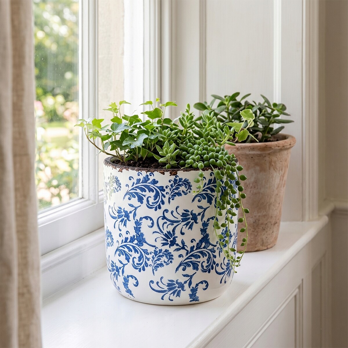 DONICZKA CERAMICZNA 20cm DUŻA NA BALKON TARAS KWIATY BONSAI DO DOMU OSŁONKA