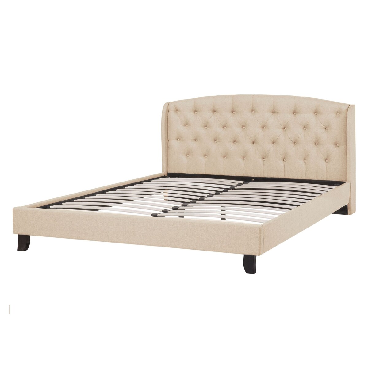 Łóżko tapicerowane 140 x 200 cm beżowe BORDEAUX