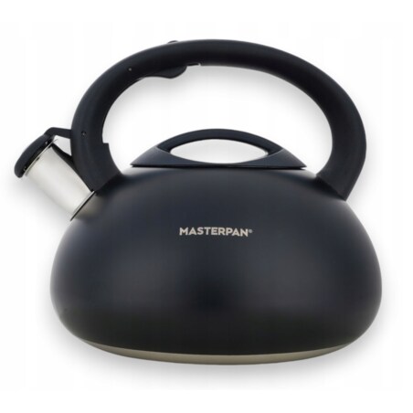 Duży Czarny Tradycyjny Czajnik Z Gwizdkiem Stalowy 3L Na Indukcję Gaz