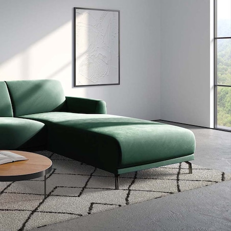 Sofa narożna Puzo Ciemnozielona