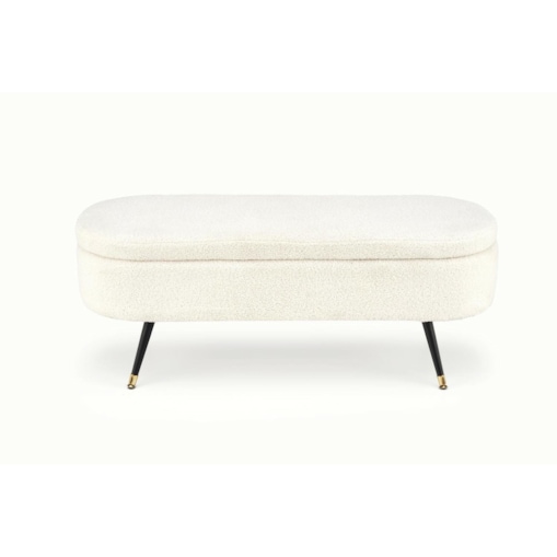 ŁAWKA ZE SCHOWKIEM Avico KREMOWA tkanina bouclé