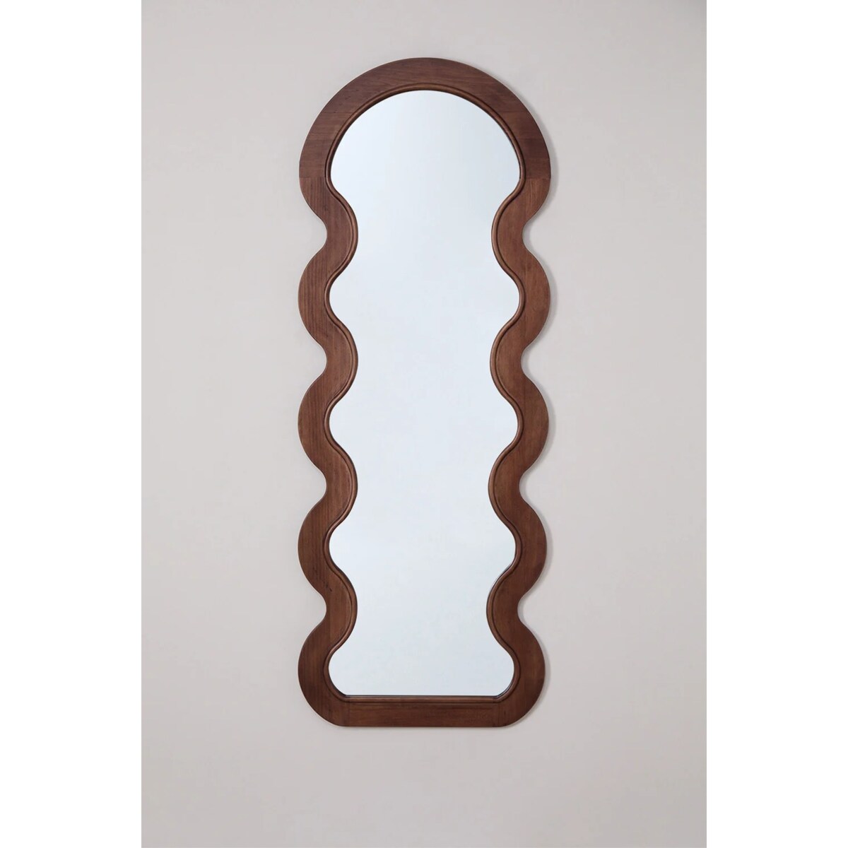 Lustro w falistej ramie z drewna sosnowego Landoi 60x160 cm