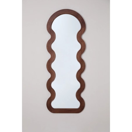 Lustro w falistej ramie z drewna sosnowego Landoi 60x160 cm