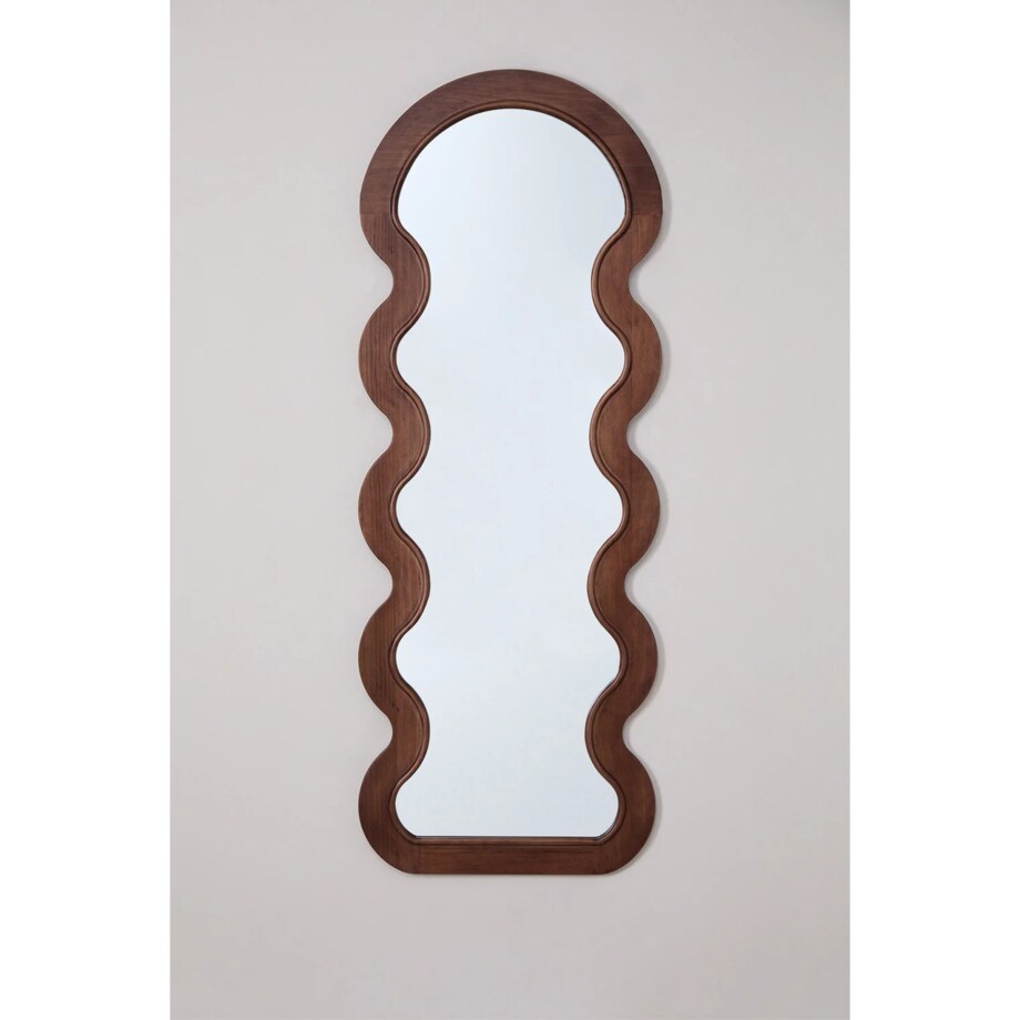 Lustro w falistej ramie z drewna sosnowego Landoi 60x160 cm