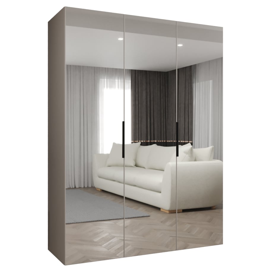 Szafa uchylna otwierana MARBELLA 3 150 wys. 202 cm Kaszmir + u. Czarny