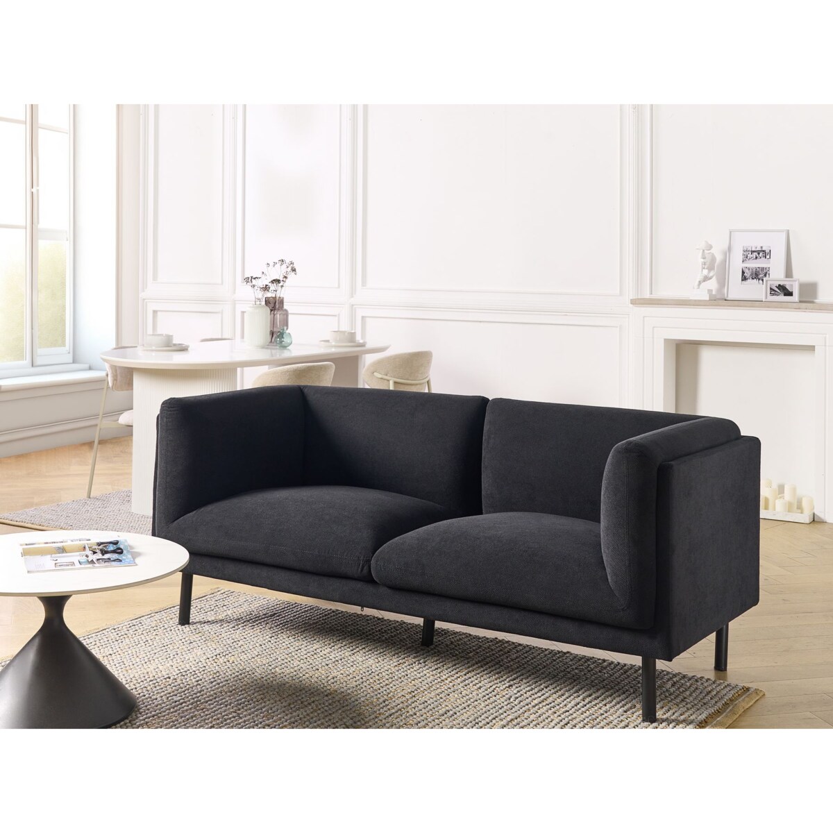 Sofa VORGOD Czarny dla 2 osób