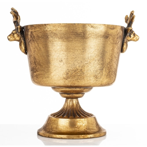 Osłonka metalowa złota 22,5x25x18 cm na podstawce ANTICO small