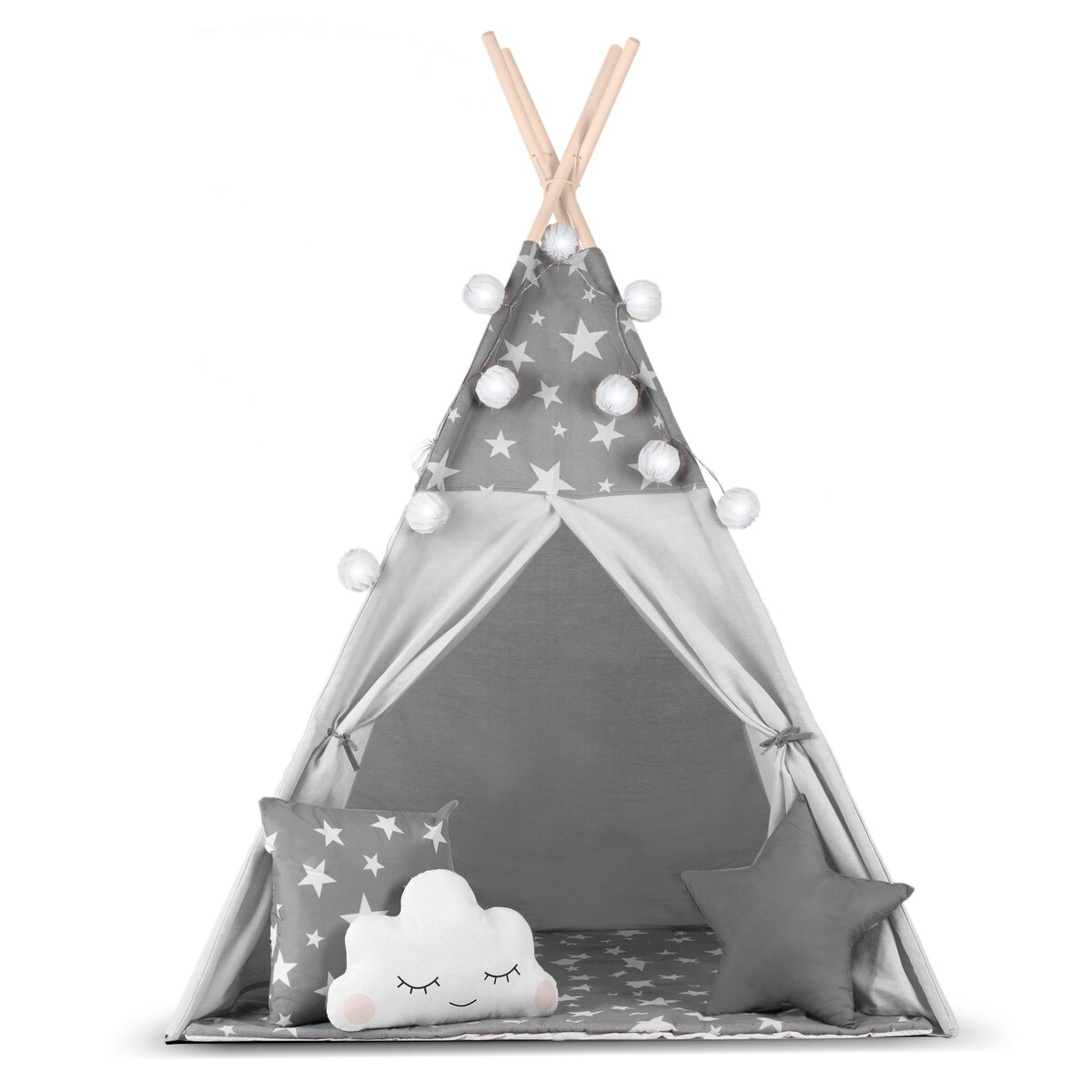 Tipi namiot wigwam dla dzieci teepee girlanda poduszki stabilizator Nukido