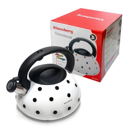 Czajnik stalowy z gwizdkiem Magic Change zmieniający kolor 3L KLAUSBERG