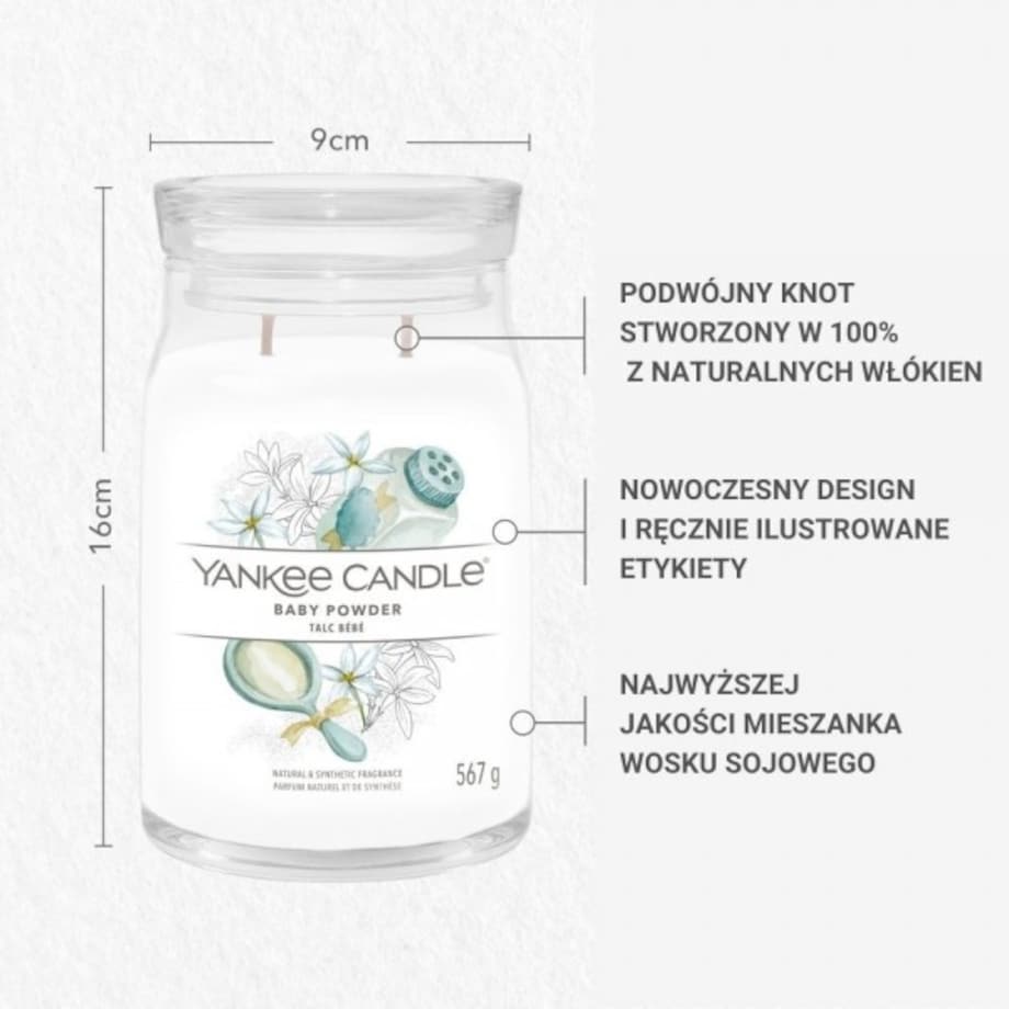 YC SIGNATURE – Świeca duża BABY POWDER