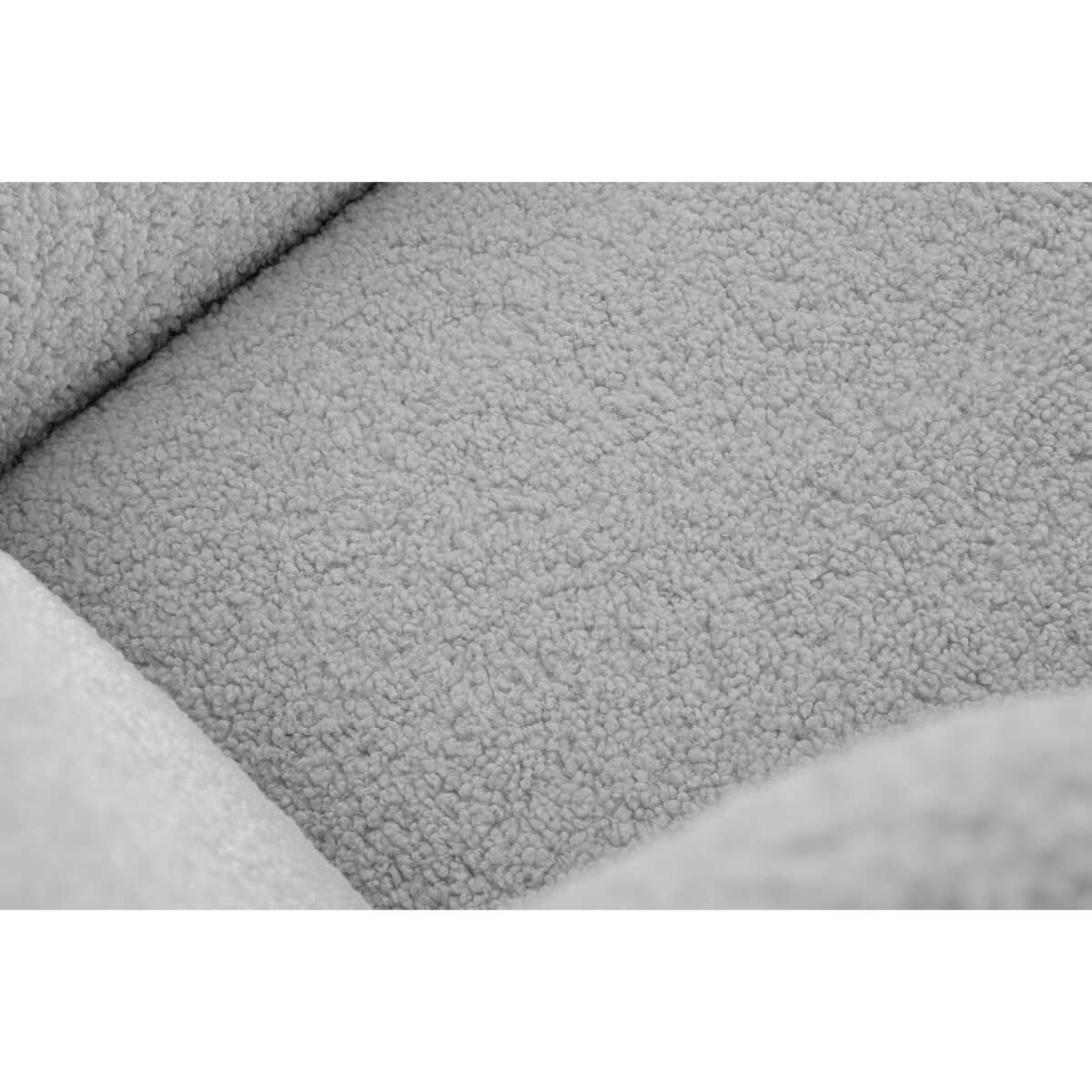 KONSIMO TULES Fotel bujany z torbą wykonany z szarej tkaniny jagnięcej