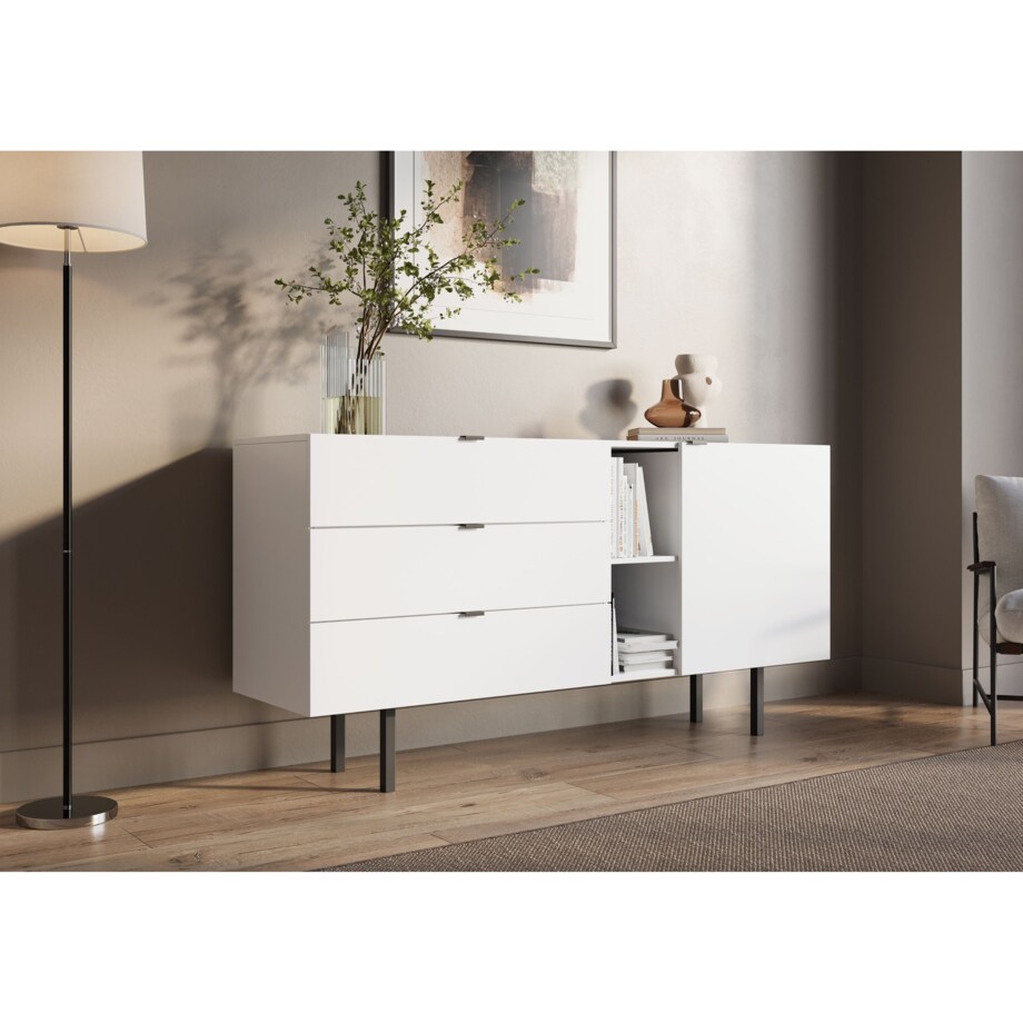 Biała komoda z szufladami Skandica MYWAY / szer. 160 cm