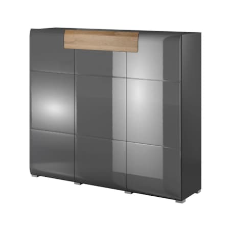 Komoda wysoka TOLEDO 3D1S antracyt połysk/dąb grandson