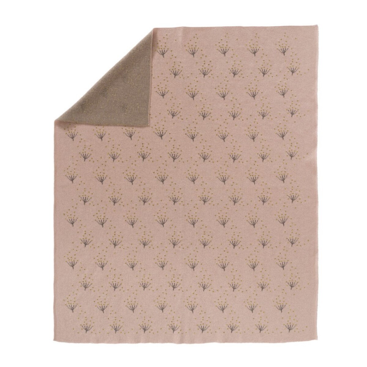 Fresk - Letni tkany kocyk z bawełny organicznej 80 x 100 cm Dmuchawiec