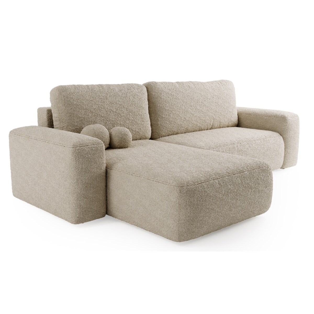 Narożnik Lewy ILO z funkcją spania i pojemnikiem na pościel, jasno-bezowy