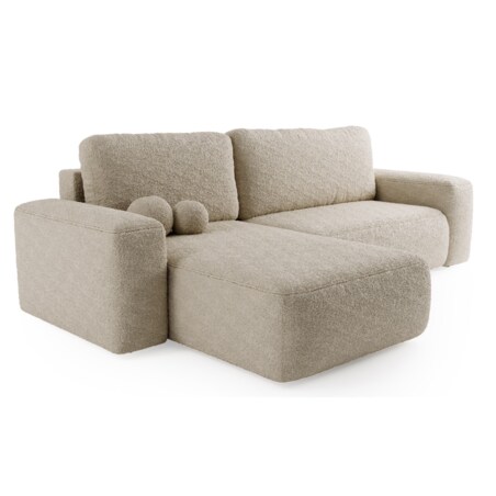 Narożnik Lewy ILO z funkcją spania i pojemnikiem na pościel, jasno-bezowy