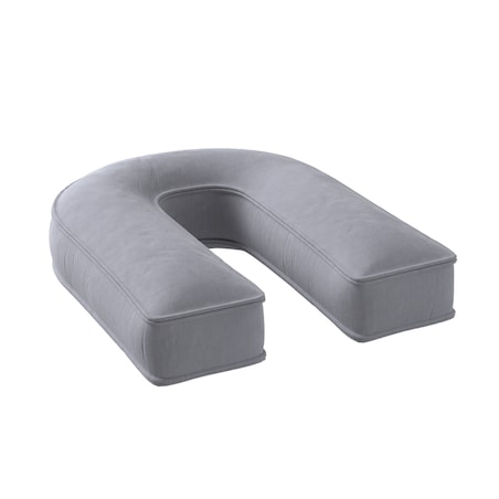 Poduszka literka U, srebrzysty szary, 35x40cm, Posh Velvet