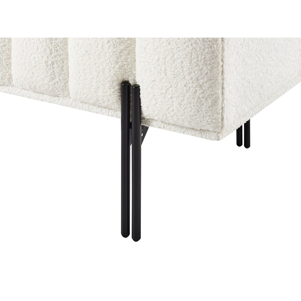 Ławka CAREY Tkanina szenilowa Złamana biel