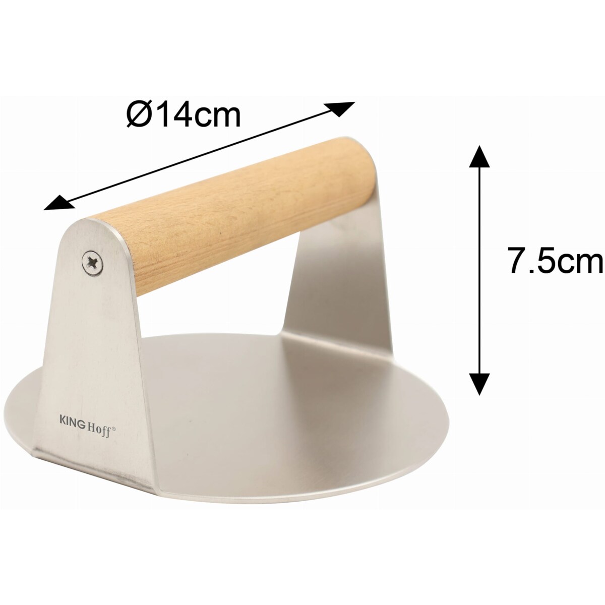 Prasa do mięsa burgerów steków 14cm ze stali nierdzewnej praska KINGHOFF