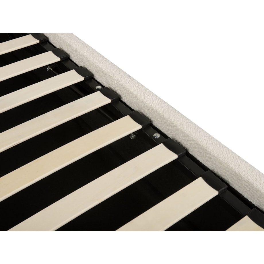 Łóżko z pojemnikiem boucle 160 x 200 cm jasnobeżowe QUILLIEN