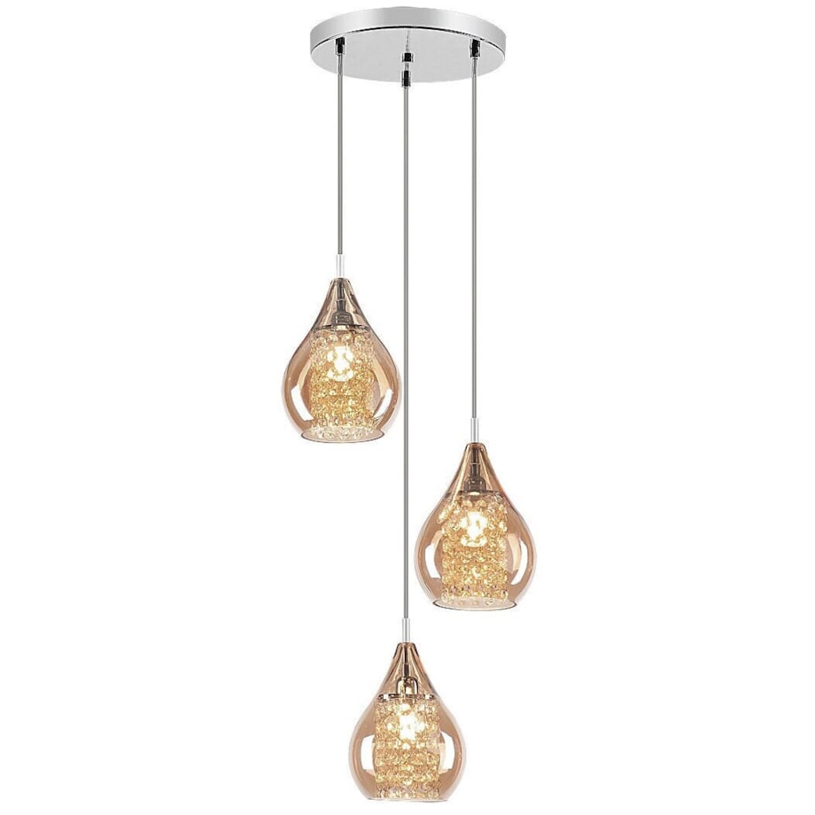 Glamour LAMPA wisząca CASSANDRA 6659 Rabalux szklany zwis kaskada bursztynowa