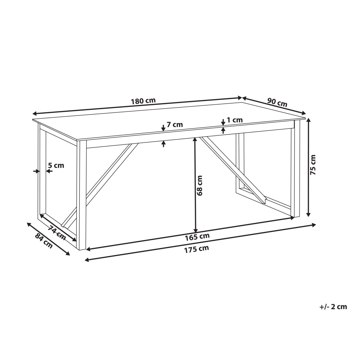 Stół ogrodowy NOTTERI 180 cm 90 cm Beton Szary
