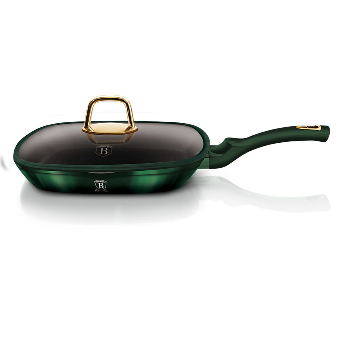 Patelnia tytanowa grillowa 28x28cm BERLINGER HAUS Metallic Emerald