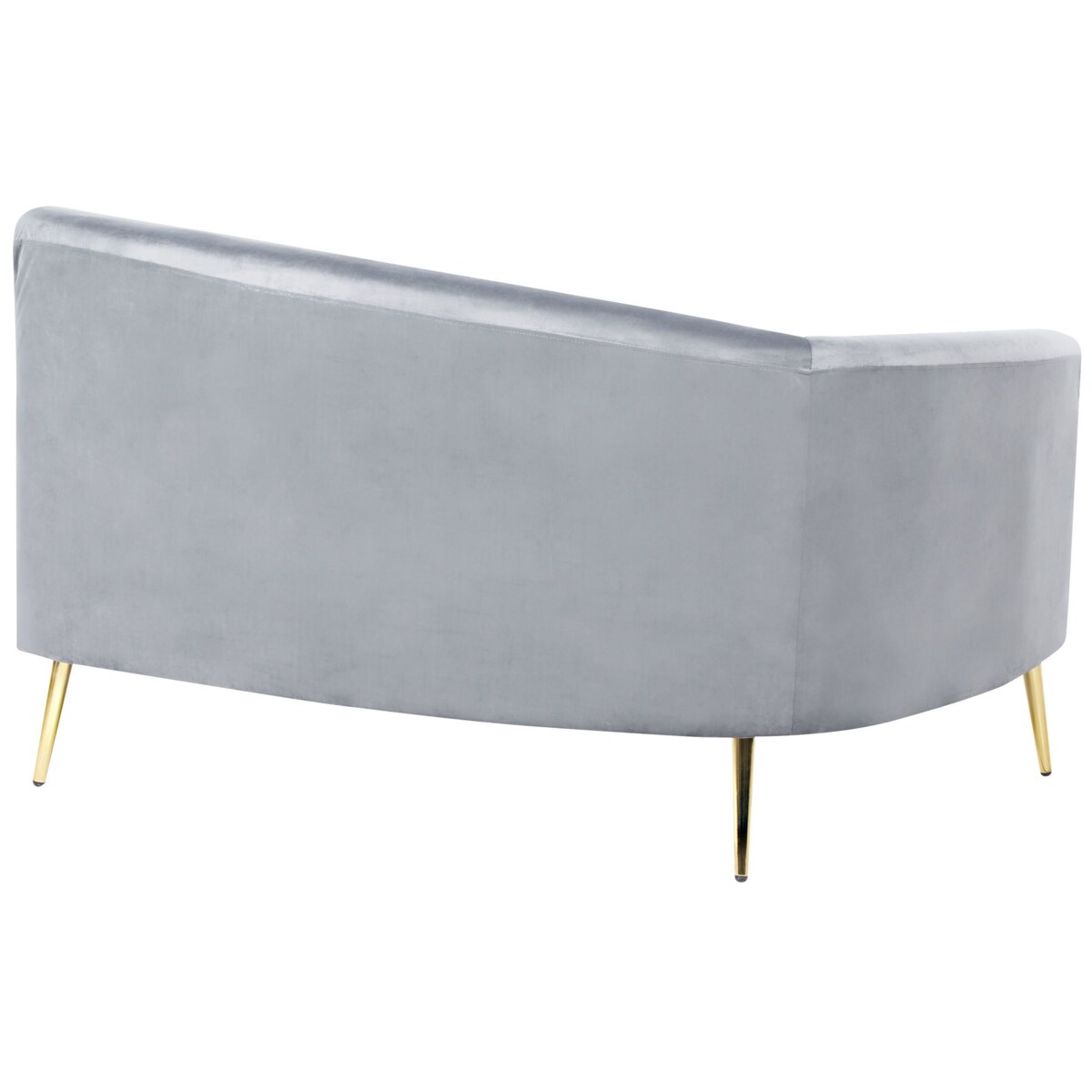 Sofa półokrągła 4-osobowa welurowa jasnoszara MOSS