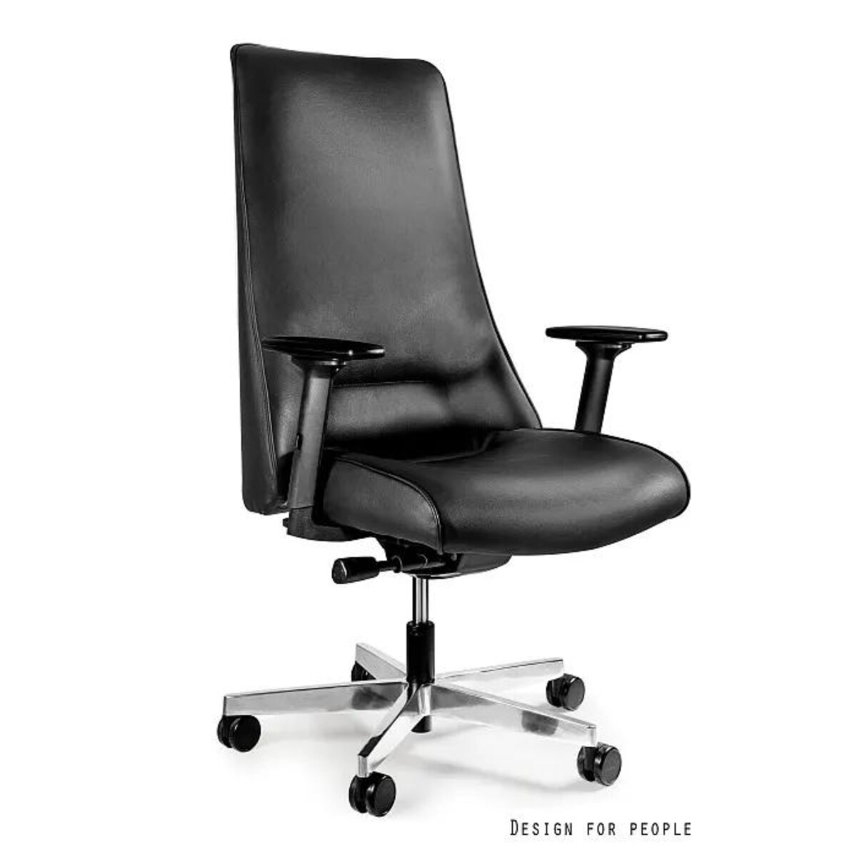 Fotel biurowy SAIL czarny/skóra naturalna