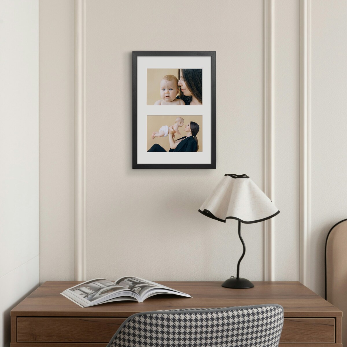 Ramka na 2 zdjęcia 10x15 cm foto galeria zdjęć multirama czarna 21x30 cm FRAMAI