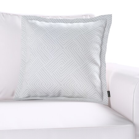 Poszewka Mona na poduszkę 45x45 szaro-białe wzory geometryczne