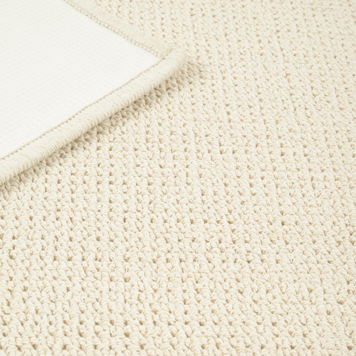 Dywanik łazienkowy Lino 73x135 cm bawełniany ramka beżowy